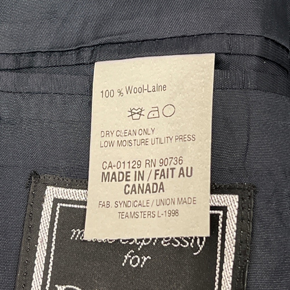Ralph Lauren Mens Navy Textured Pinstripe Double Breasted Suit 48R 1998 *note - Picture 8 of 16